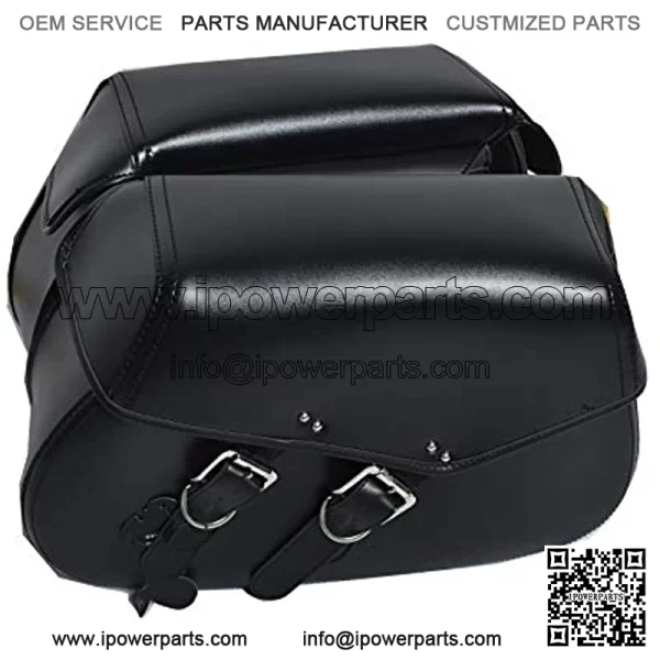 S 2 x Motorcycle Side Saddle Bags Pannier Luggage Storage Saddlebags PU leather Replacement for Universal Motorcycles