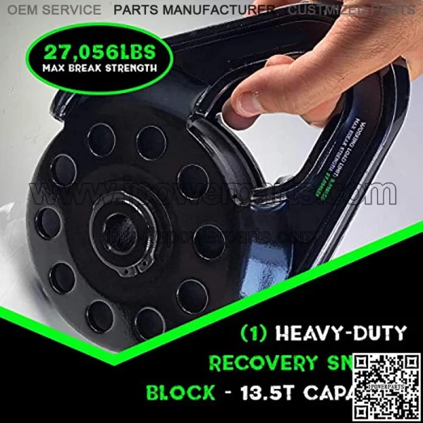 Snatch Block for Winch Recovery - Heavy Duty 13.5 Ton Break Strength - Compact Offroad Accessory for Jeep, Truck, UTV, ATV - Use with Tree Saver Tow Strap (Snatch Block) - Image 2