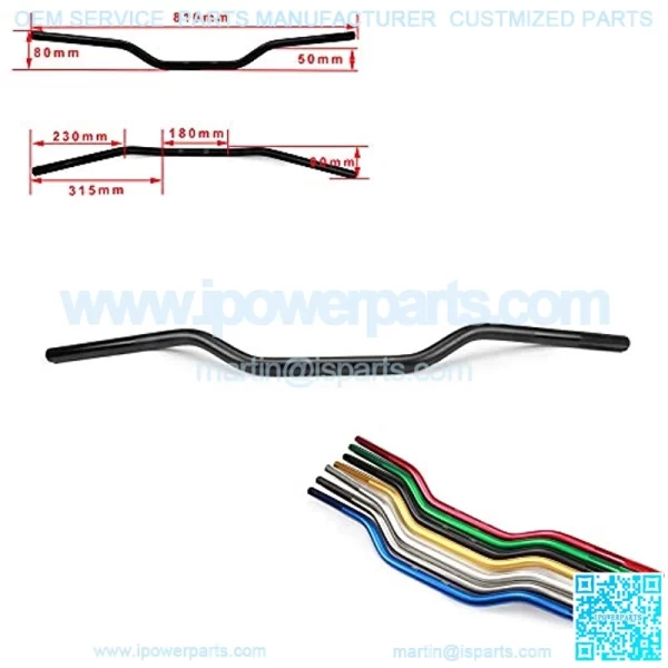 7/8" 22mm Motorcycle Handlebar Universal Low Rise Black Handle Bar For CRF YZF KXF KLX RMZ DRZ KX RM YZ SX EXC XC 65 85 125 250 300 350 450 Pit Dirt Bike Motocross ATV