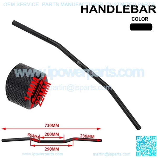 7/8" 22MM Motorcycle Handlebar Universal Low Rise Compatible For All Motorcycle Pit Dirt Bike Motocross ATV With 22MM Clamps Like CRF YZF KXF KLX RMZ DRZ KX RM YZ SX EXC XC??Black?? - Image 2