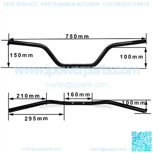 7/8" Heightening Handlebar 22MM Handle Bar Tubes For  YAMAHA SUZUKI  CR CRF CRF250R YZ YZF WR YZ250F YZF250 WR250F RM RMZ RMZ250 KX KXF KLX KX250F KXF250 125 250 ATV Pit Dirt Bike Black - Image 2
