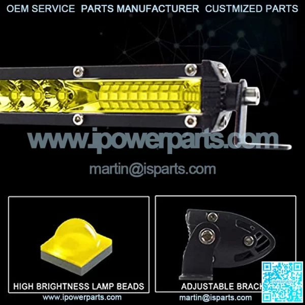 LED Working Light Bar 10inch Mini 78W Single Row Car Roof Light Wire Harness Wiring for Trucks SUV, ATV, UTV, Jeep, Vehicle, Pickup (Yellow light) - Image 2