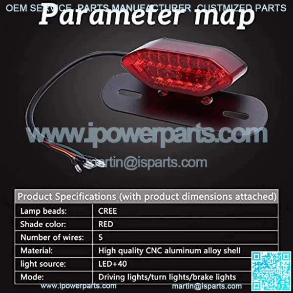 Led Tail Light Motorcycle LED License Brake Trailer Light Turn Signals Compatible With Sportster 883 Street bike Dirt bike chopper,Red - Image 3