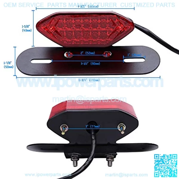 Led Tail Light Motorcycle LED License Brake Trailer Light Turn Signals Compatible With Sportster 883 Street bike Dirt bike chopper,Red - Image 5