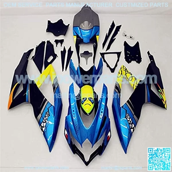 Blue Shark Motorcycle Bodywork Fairing Kit for Suzuki GSXR 600 GSX 750 K8 2008 2009 2010 ABS Plastic Painted With Decal Graphic