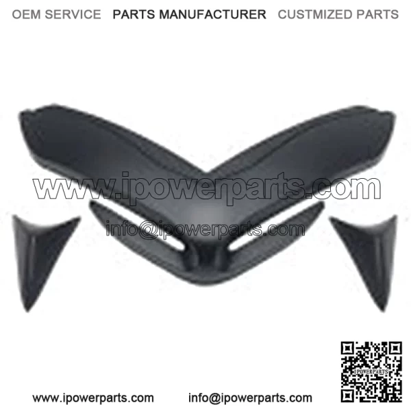 Fit for Kawasaki Z900 Motorcycle Front Fender Fairing Aerodynamic Winglets Beak Nose Cone Extension Cover Extender 2017 2018 2019 (Color : Black)