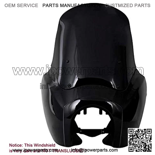 Motorcycle Tall Headlight Fairing Cover with 15'' Darker Smoke Windshield Fits For Harley-Davidson Dyna, Super Glide T-Sport FXDXT, FXR