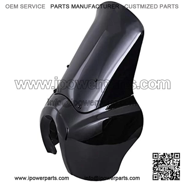 Motorcycle Tall Headlight Fairing Cover with 15'' Darker Smoke Windshield Fits For Harley-Davidson Dyna, Super Glide T-Sport FXDXT, FXR - Image 2