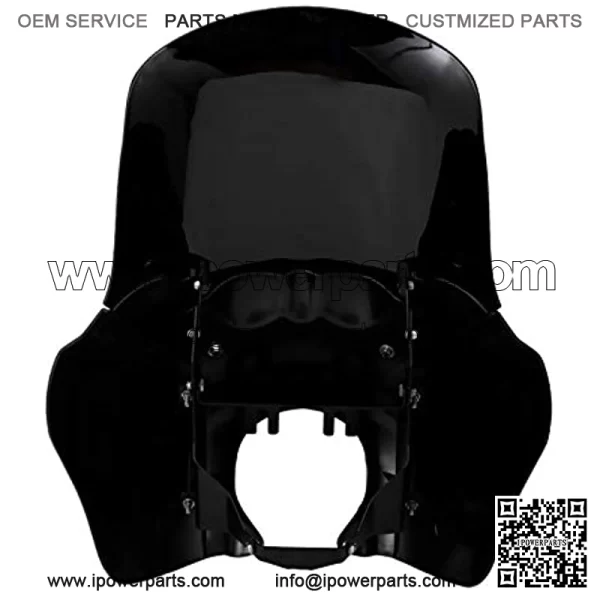 Motorcycle Tall Headlight Fairing Cover with 15'' Darker Smoke Windshield Fits For Harley-Davidson Dyna, Super Glide T-Sport FXDXT, FXR - Image 4