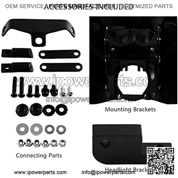 Motorcycle Tall Headlight Fairing Cover with 15'' Darker Smoke Windshield Fits For Harley-Davidson Dyna, Super Glide T-Sport FXDXT, FXR - Image 5