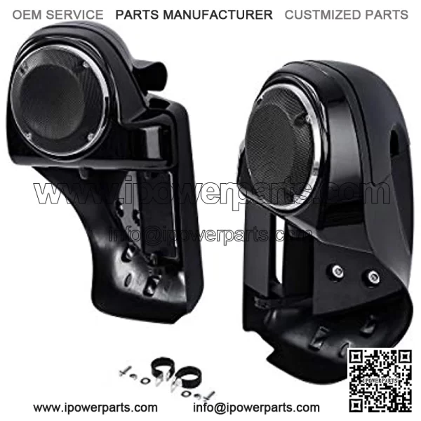 Gloss Black Lower Vented Leg Fairing w/6.5'' Speaker pod box fits for 2014-2020 Harley Davidson Touring Road King FLHR Road Glide FLTRX Street Glide FLHX Electra Glide FLHT Models - Image 3