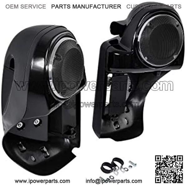 Gloss Black Lower Vented Leg Fairing w/6.5'' Speaker pod box fits for 2014-2020 Harley Davidson Touring Road King FLHR Road Glide FLTRX Street Glide FLHX Electra Glide FLHT Models - Image 4