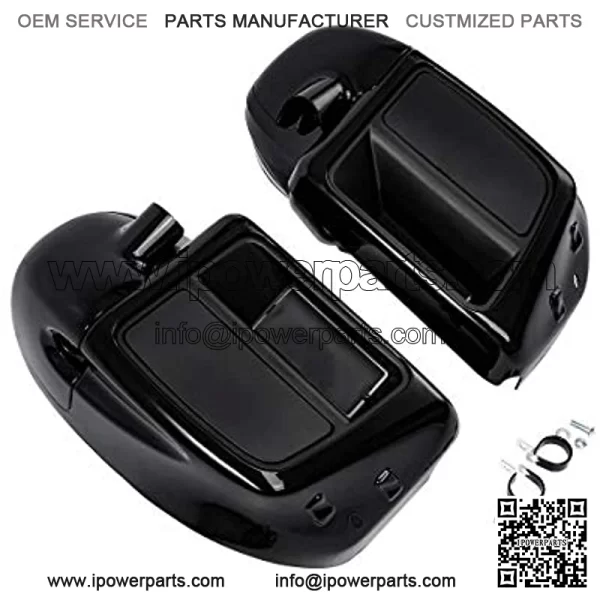Gloss Black Lower Vented Leg Fairing w/6.5'' Speaker pod box fits for 2014-2020 Harley Davidson Touring Road King FLHR Road Glide FLTRX Street Glide FLHX Electra Glide FLHT Models - Image 5