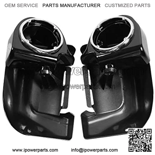 Gloss Black Lower Vented Leg Fairings w/ 6.5???? Speaker Box Pods fits for Harley Davidson touring FLT, FLHT, FLHTCU,FLHRC, Road King, Street Glide, Electra Glide, Ultra-Classic, Road Glide 1983-2013 - Image 5