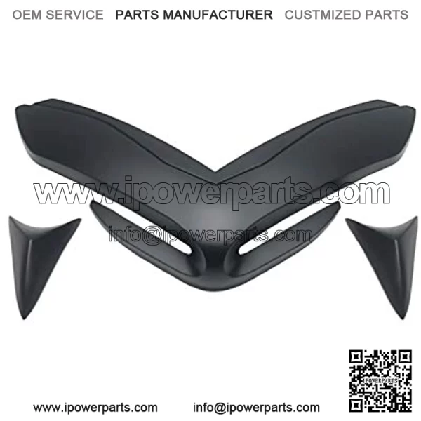Fit for Kawasaki Z900 2017 2018 2019 Motorcycle Front Fender Fairing Aerodynamic Winglets Beak Nose Cone Extension Cover Extender (Color : Black)