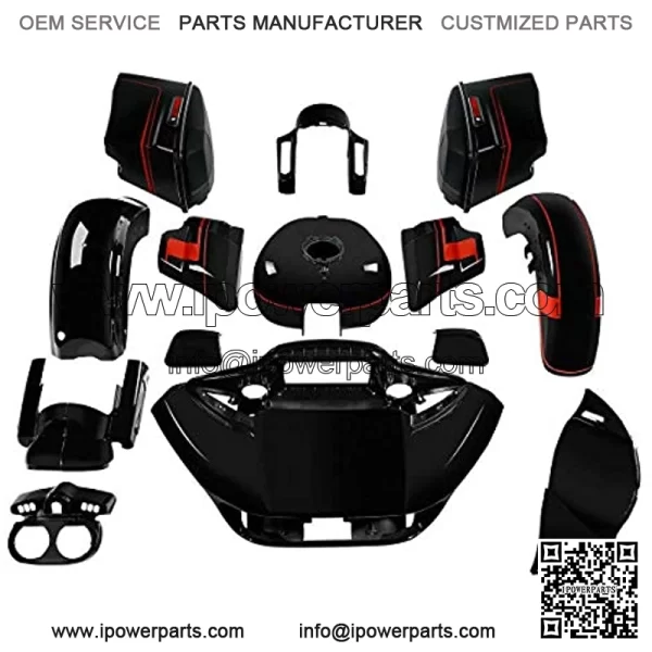 Inner Outer Fairing Lower Vented Fairing Tour Pack Trunk Saddlebags Fenders Gas Tank  & Vivid Black Complete Bodywork Bodykits Fit For Harley CVO Road Glide FLTRXSE 2018 2015-2020