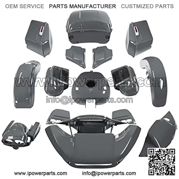 Inner Outer Fairing Trunk Saddlebags Vented Lower Fairing Side Cover Front Rear Fender Gas Tank  Gray Bodywork Bodykits Fit For Harley CVO Road Glide 2018 Road Glide Limited 2015-2020