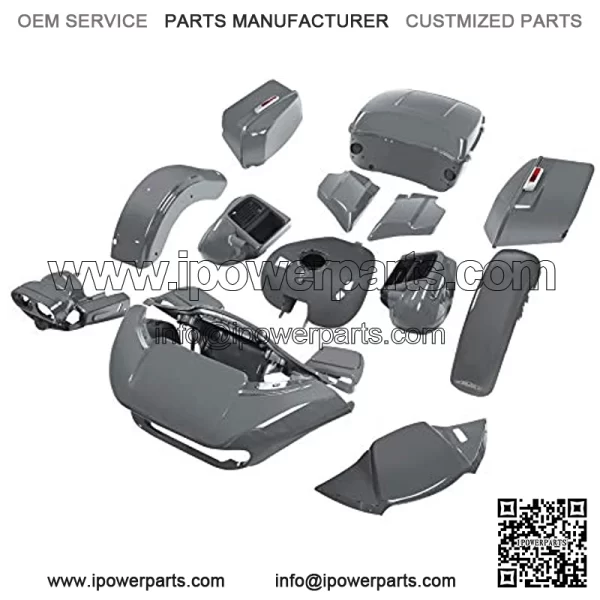Inner Outer Fairing Trunk Saddlebags Vented Lower Fairing Side Cover Front Rear Fender Gas Tank  Gray Bodywork Bodykits Fit For Harley CVO Road Glide 2018 Road Glide Limited 2015-2020 - Image 3