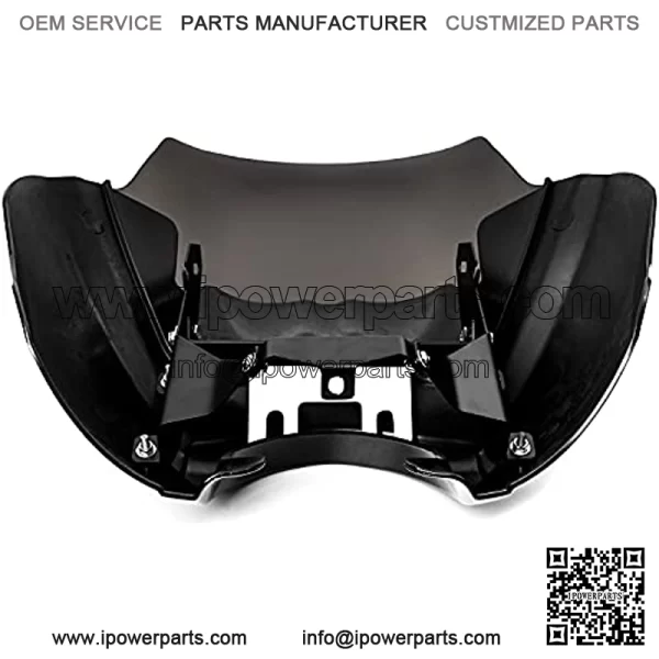 Krator Black & Smoke Tall Fairing Windshield Club Style Kit Compatible with 1999-2005 Harley-Davidson Dyna with Bottom Mount Headlight - Modification Required - Image 5