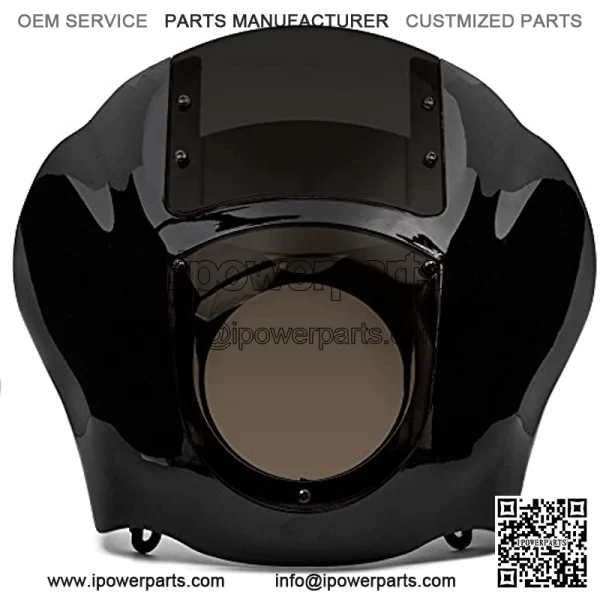 Krator JBM-6006-A NEW Black & Smoke Quarter Fairing Windshield Kit Compatible with Harley Davidson XL FXR Dyna