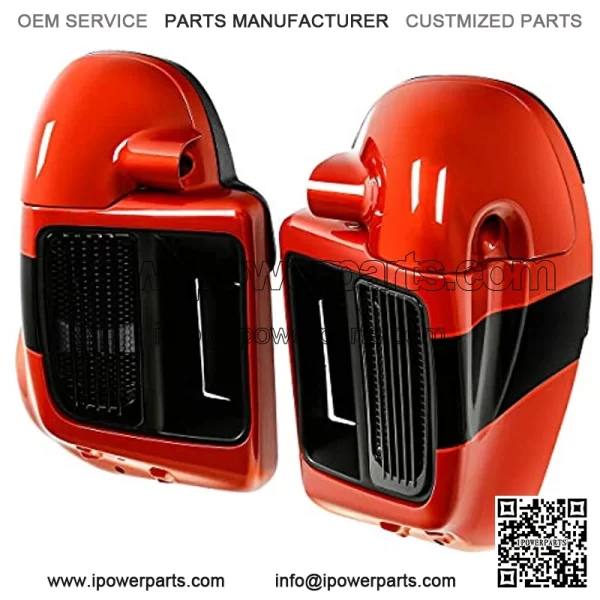 Orange/Starfire Black Lower Vented Leg Fairing W/Water-Cooled Fit For Harley Touring Road King Street Glide Road Glide Electra Glide 2014-2020 - Image 2