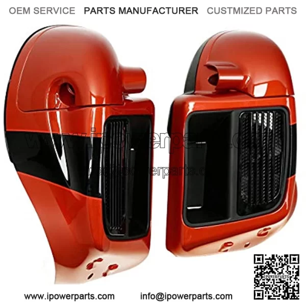 Orange/Starfire Black Lower Vented Leg Fairing W/Water-Cooled Fit For Harley Touring Road King Street Glide Road Glide Electra Glide 2014-2020 - Image 3