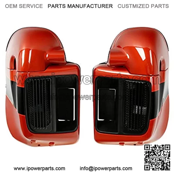 Orange/Starfire Black Lower Vented Leg Fairing W/Water-Cooled Fit For Harley Touring Road King Street Glide Road Glide Electra Glide 2014-2020 - Image 4