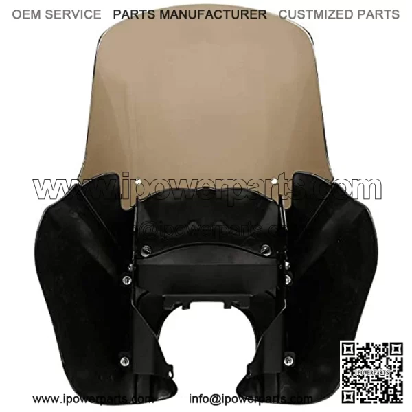 Headlight Fairing Cover with 15'' Smoke Windshield Fits For Harley Dyna FXDXT T-Sport (Gloss Black+Smoke) - Image 2