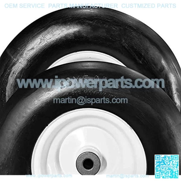 New Commercial Solid 13x5.00-6 Flat Free Smooth Tire w/Steel Wheel for Riding Lawn Mower Garden Tractor -hub Length 3.25"-5.9" - Bore ID 3/4" 135006 (2) - Image 2
