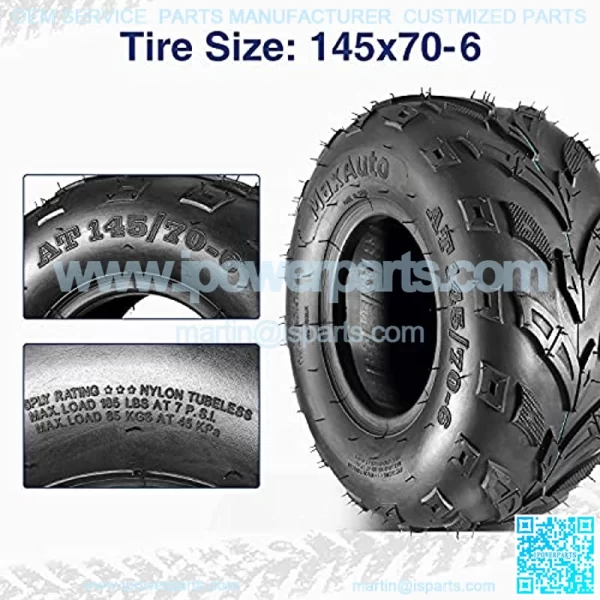 Pack of 4 Sport ATV Tires 145/70-6 145x70-6 Go-Kart, Mini Bike, ATV, Lawn Tires 145x70x6, 6PLY - Image 2