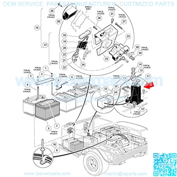 Golf Cart 36V Solenoid for Club Car DS Electric 1997 up,4 Terminals 200A Solenoid - Image 4