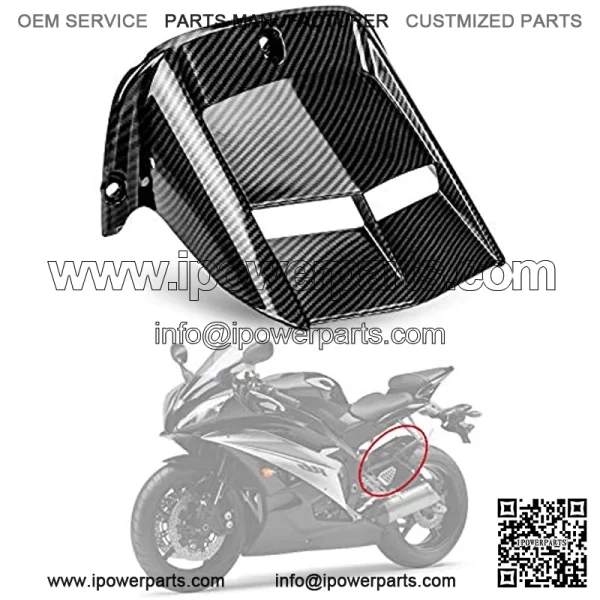 Motorcycle Rear Fender Tire Hugger Dashboard Dirtboard Catch Bumper Frame Water Shield Splash Dirt Mud Guard Apron Flares Cover Trim for YZF R6 600 2006-2020 (Carbon Fiber Color)