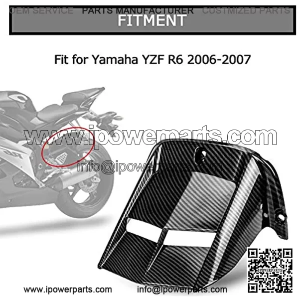 Motorcycle Rear Fender Tire Hugger Dashboard Dirtboard Catch Bumper Frame Water Shield Splash Dirt Mud Guard Apron Flares Cover Trim for YZF R6 600 2006-2020 (Carbon Fiber Color) - Image 2