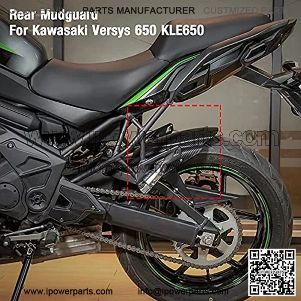 Practical Motorcycle Rear Hugger Fender for Kawasaki Versys 650 KLE650 2007-2021 2020 2019 2018 2017 2016 2015 14 13 (Color : Carbon Fiber Look) - Image 3