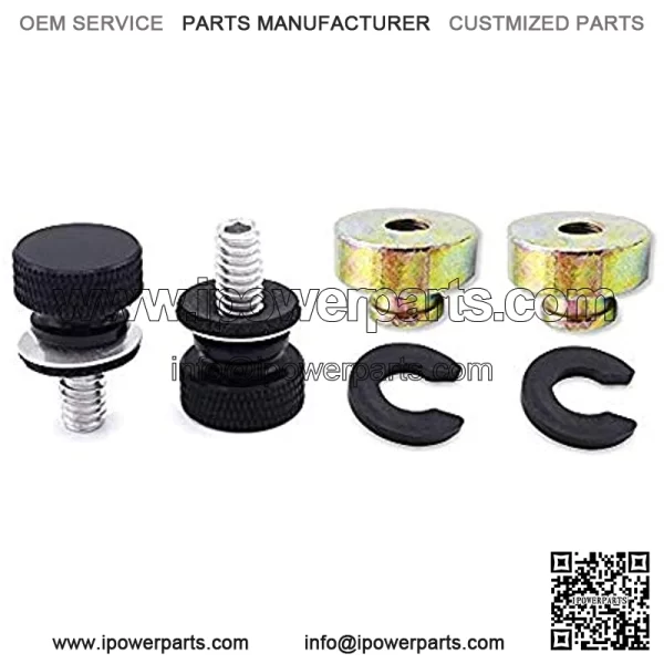 2 PCS Black Fender Rear Seat Bolts Screw and Nut Kit Quick Mount Compatible with 1986-2021 Harley Touring Dyna Softail Sportster