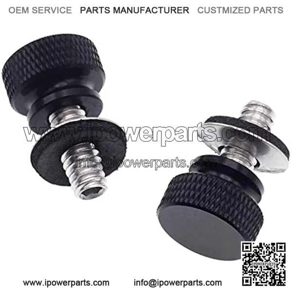 2 PCS Black Fender Rear Seat Bolts Screw and Nut Kit Quick Mount Compatible with 1986-2021 Harley Touring Dyna Softail Sportster - Image 2