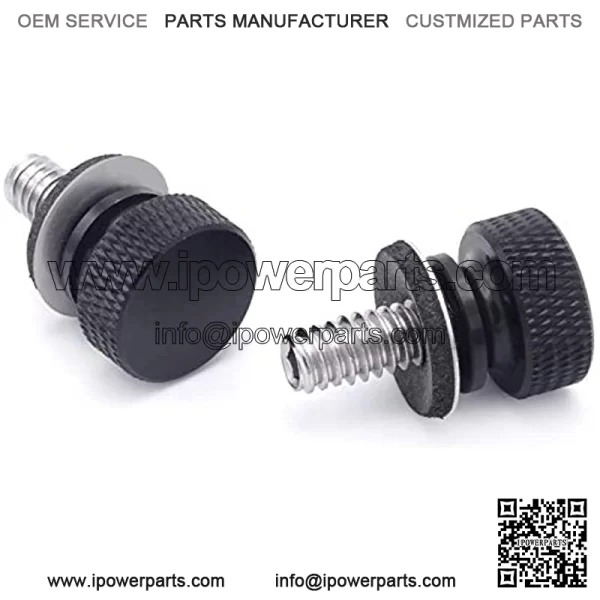 2 PCS Black Fender Rear Seat Bolts Screw and Nut Kit Quick Mount Compatible with 1986-2021 Harley Touring Dyna Softail Sportster - Image 3