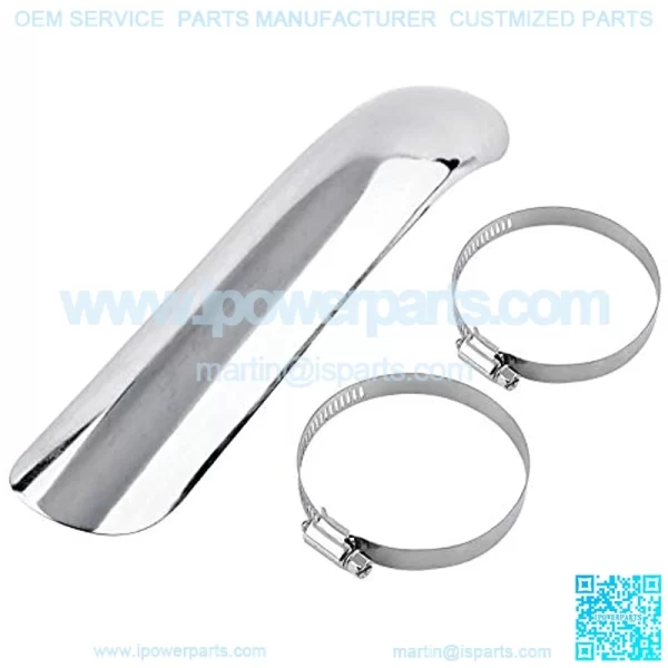 Motorcycle Exhaust Heat Shield, Steel Curve Exhaust Pipe Cover (Silver)