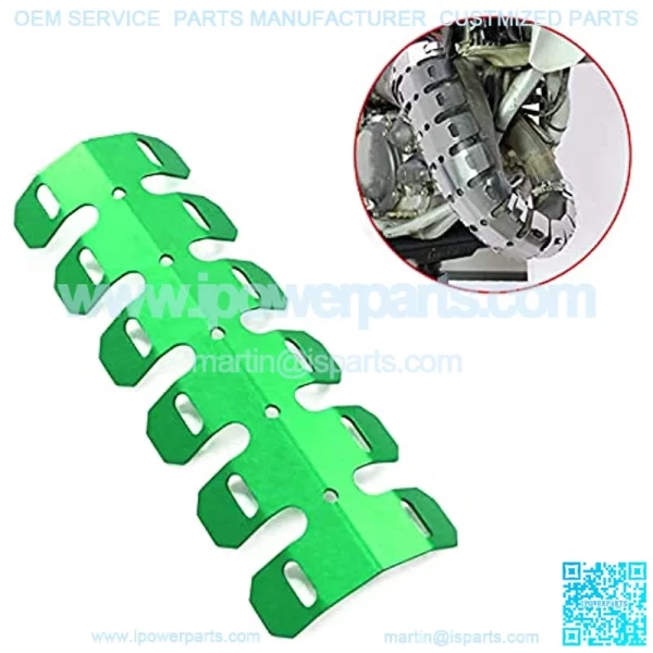Motorcycle Exhaust Pipe Protector Exhaust Heat Shield Cover for All Off Road ATV Dirt Bike (short, green)