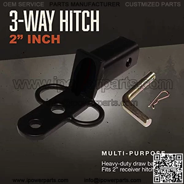 3-Way Hitch, 2-Inch - 85620, Black - Image 2