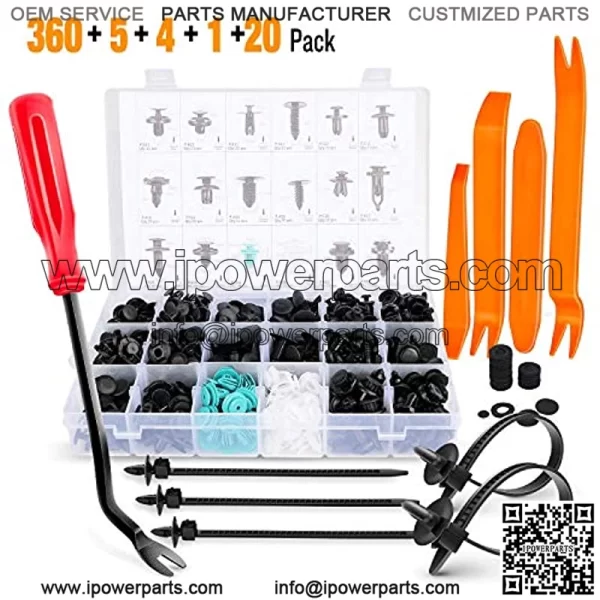 GOOACC - GRC-34 Push Bumper Fastener Rivet Clips with 18 Most Popular Sizes Auto Push Pin Rivets for Benz, BMW, Toyota, Honda, Subaru, Nissan, Mazda etc