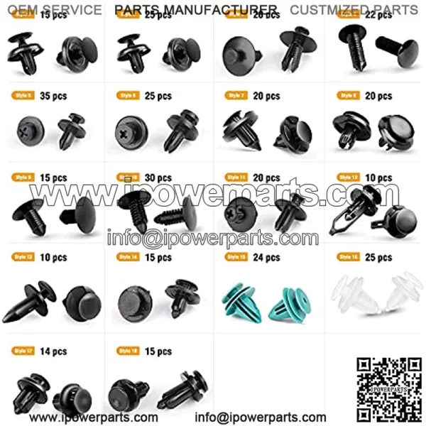 GOOACC - GRC-34 Push Bumper Fastener Rivet Clips with 18 Most Popular Sizes Auto Push Pin Rivets for Benz, BMW, Toyota, Honda, Subaru, Nissan, Mazda etc - Image 3