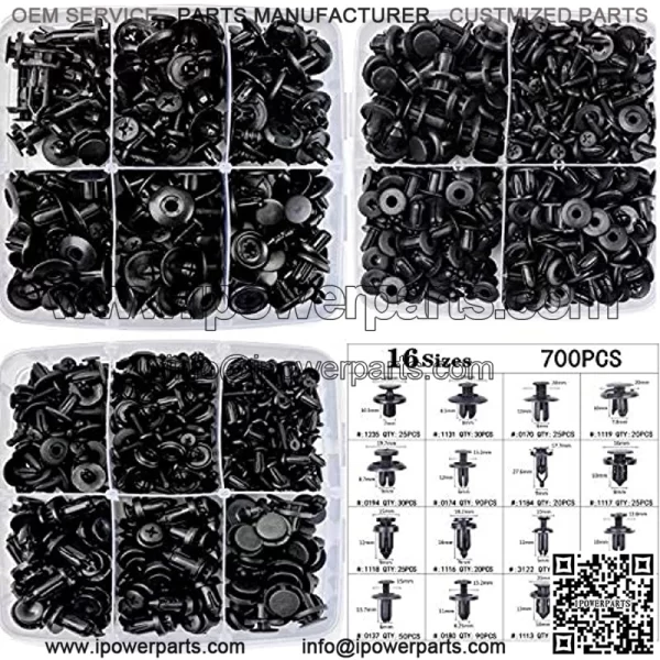 Uolor 745 Pcs Car Retainer Clips & Plastic Fasteners Kit Fender Rivet Clips, 16 Most Popular Sizes Auto Push Pin Rivets Kit for GM Ford Toyota Honda Chrysle - Image 2