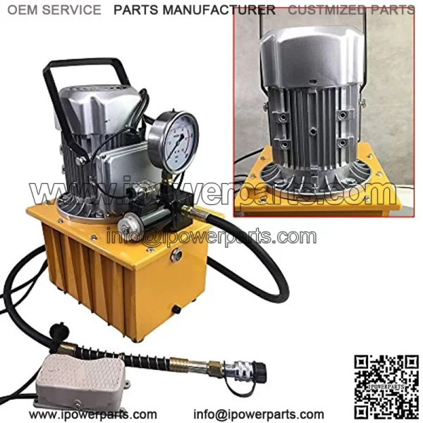 Electric Hydraulic Pump 10000 PSI 2 Stage Solenoid Valve Electric Driven Hydraulic Pump Pedal Solenoid Valve Control 750W 110V (Single Acting) - Image 2