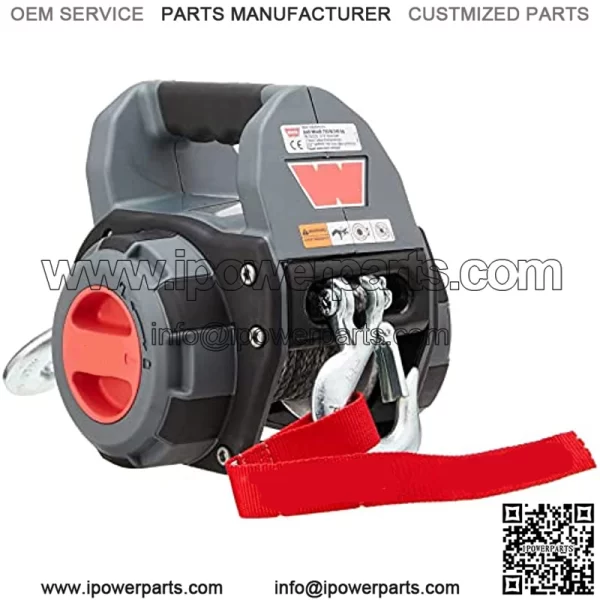 101575 Handheld Portable Drill Winch with 40 Foot Synthetic e: 750 lb Pulling Capacity, Gray - Image 2