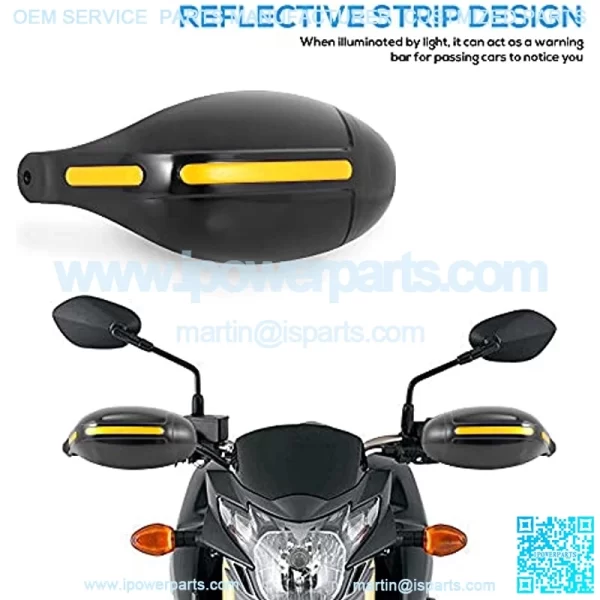 Koobee - Universal 7/8" 22MM Motorcycles hand guards Black ABS Handlebar Handguards Wind Protector Fits For  Yamaha Suzuki  ATV (Black) - Image 2