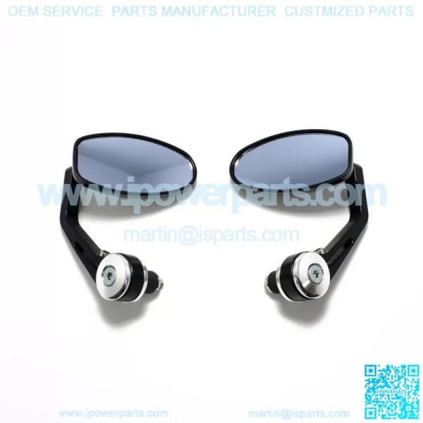 BLACK 7/8" HANDLE BAR END MIRRORS FOR CUSTOM BOBBER CAFE RACER BUELL CLUBMAN ATV - Image 3