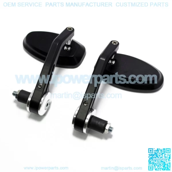 BLACK 7/8" HANDLE BAR END MIRRORS FOR CUSTOM BOBBER CAFE RACER BUELL CLUBMAN ATV - Image 4