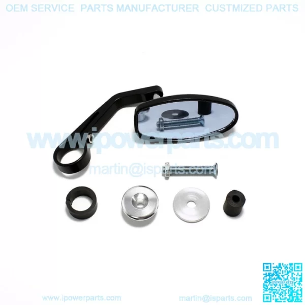 BLACK 7/8" HANDLE BAR END MIRRORS FOR CUSTOM BOBBER CAFE RACER BUELL CLUBMAN ATV - Image 5