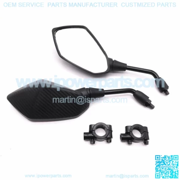 Pair of Motorcycle ATV Scooter 7/8" 22mm Handle Bar End Rearview Side Mirrors - Image 2